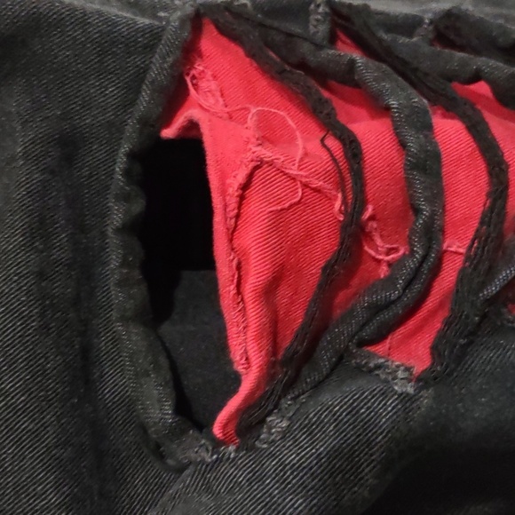 Black Goth Rock and roll emo pants black denim jeans for men size XL - Picture 9 of 14